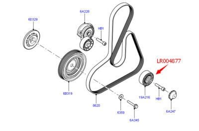 Vantilatör Kayış Avare Bilyası-Lr004877 G..-Lr085466-C2Z16649 (Jaguar)-C2Z31973 (Jaguar)-2.2/Freelander 2