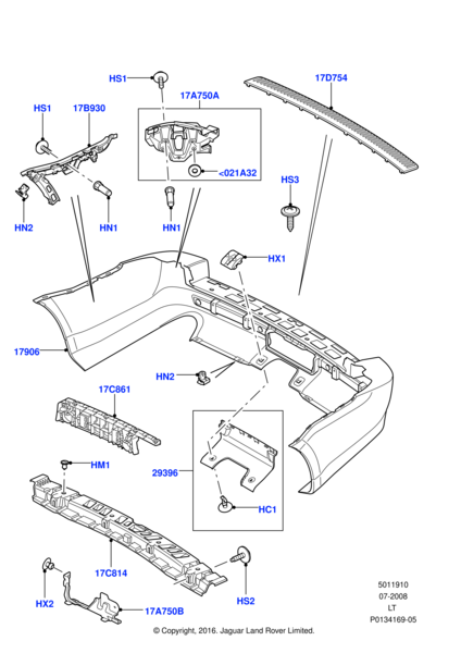 Arka Tampon Çeki Kapağı-Dqu000011Pcl-/Range Rover Sport