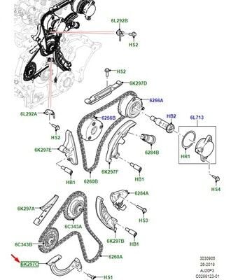 Eksantrik Zincir Kızağı Sağ Alt-LR125417-T4N32917 (JAGUAR)-Range Rover Evoque