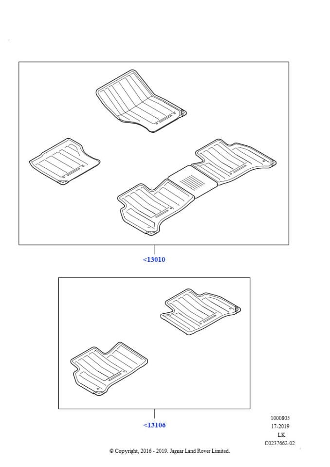 Ön-Arka İç Paspas Takımı ( Kauçuk )-Vplgs0254-/Range Rover New