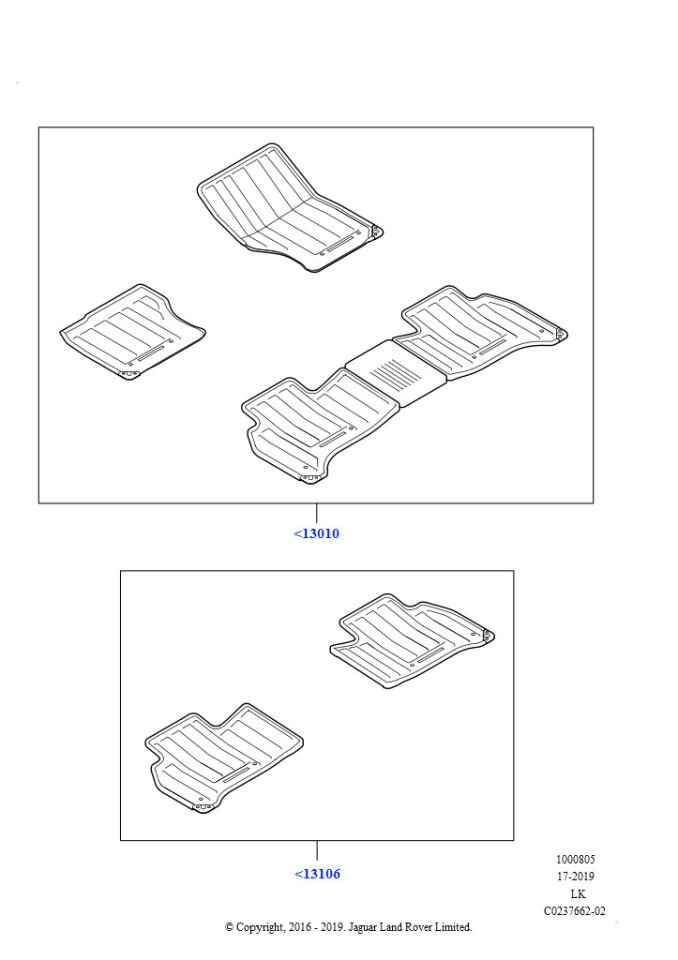 Ön-Arka İç Paspas Takımı ( Kauçuk )-Vplgs0254-/Range Rover New