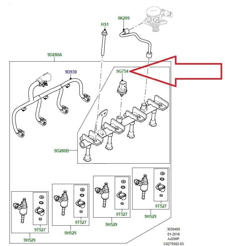 Yakıt Basınç Sensörü-LR108241 B-LR065516-LR054622-LR049648-LR035562-AJ813066-AJ813639-AJ813994 (JAGUAR)-R.R.EVOQUE