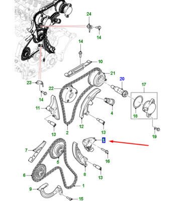 Eksantrik Zincir Gergisi Alt-LR125414-T4N32916 (JAGUAR)-Range Rover Evoque