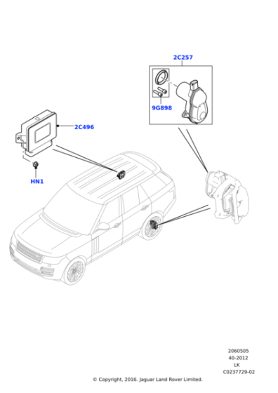 Kaliper Motoru Arka ( R-L )-Lr036573 O-/Range Rover Sport