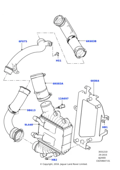 İntercool Hortumu ( Tek Hortum )-LR072134 N-J9C7413 (JAGUAR)-DİSCOVERY SPORT