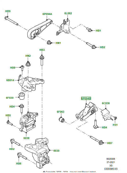 Motor Takozu Sağ Alt-Lr143677-J9C20947 (Jaguar)-/Range Rover Evoque-Discovery Sport