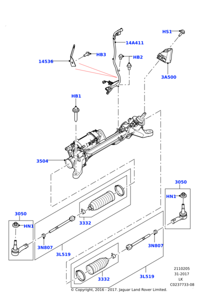 Direksiyon Körüğü ( R-L )-Lr059267 F-/Range Rover New