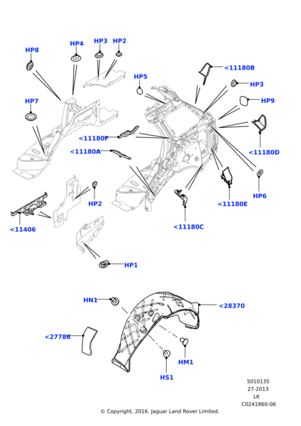 Çamurluk Davlumbazı Arka Sağ-Lr060014-Lr033053-Lr050799-Lr055864-Lr057167-Lr127997-Lr148257-/Range Rover Sport-Range Rover New