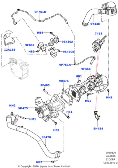 Egr Soğutucu Contası-Lr022515 E-C2S52117 (Jaguar)-/Freelander 2