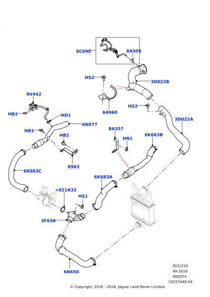 Turbo Çıkış Hortumu Sol ( Uç Kısmı )-Lr109964 N-Lr062031-3.0/Range Rover Sport