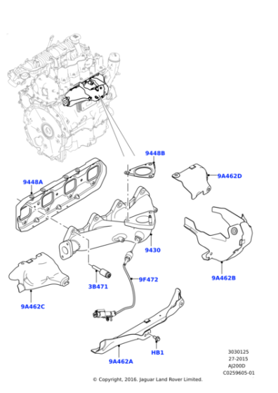 Turbo Contası-Lr073723-Lr079062-Jde38503 (Jaguar)-Jde37978-Jde36872 (Jaguar)-2.0 Dizel/Range Rover Evoque