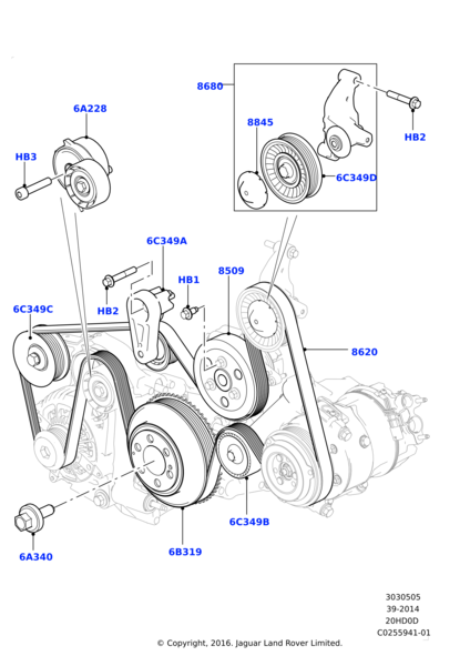 Vantilatör Gergi Bilyası Komple-Lr003651-C2Z16647 (Jaguar)-2.2/Freelander 2