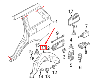 Çamurluk Davlumbazı Arka Sol-Lr011457-/Range Rover New 2