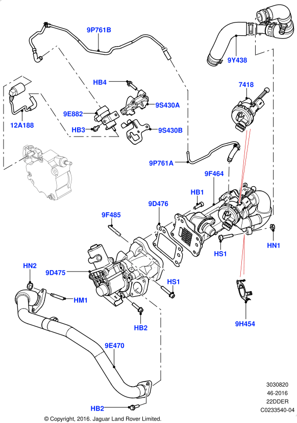Egr Soğutucu ( TEK FLANŞ )-LR057662 O.-LR022354-C2S52102 (JAGUAR)-C2S52516 (JAGUAR)-F.LAND 2