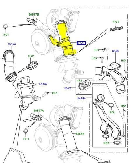 Termostat Borusu-LR049990 O-LR048474-C2Z28258 (JAGUAR)-Range Rover Sport