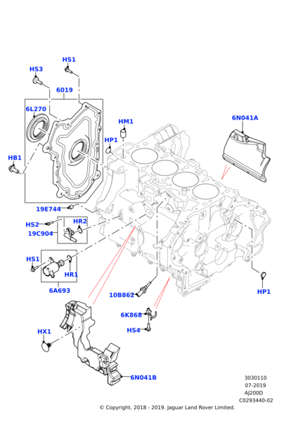 Krank Keçesi Ön - LR118109 V-T4N22423 (JAGUAR)-Range Rove Evoque