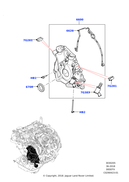 Yağ Pompa Contası-Lr105987-/Range Rover Sport