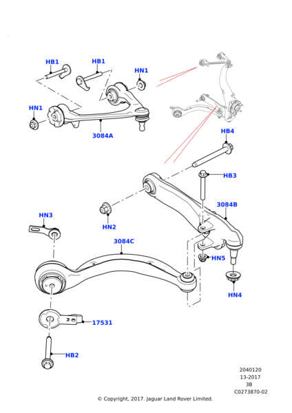 Ön Alt Salıncak Kolu Sağ-Lr090505 D-Lr141990-Lr141979-T4A1078 (Jaguar)-/Range Rover Range Rover Velar