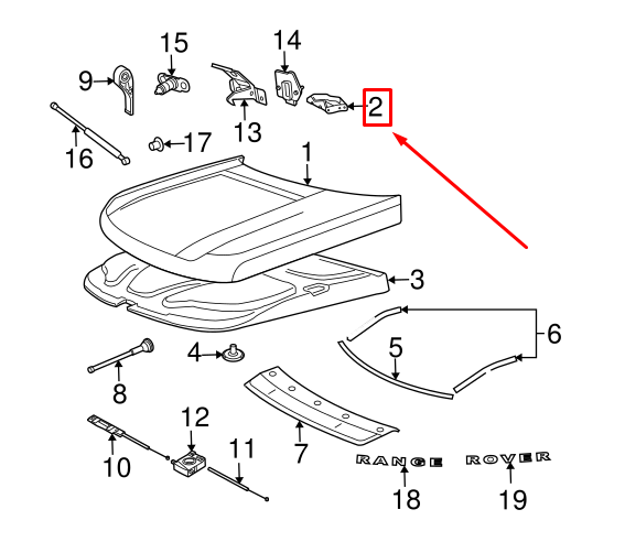 Kaput Menteşesi Sol-Bkb760110-/Range Rover New 2