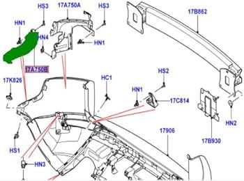 Arka Tampon Bağlantı Braketi Sol-Lr035105 R-Lr026335-/Range Rover Evoque