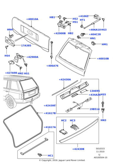 Arka 5.Kapı Alt Çıtası-Ded000012Lml-Ded500010Lml-/Range Rover New 2