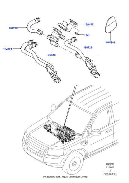 Kalorifer Hortumu-Lr004075 E-Lr019277-/Range Rover Evoque-Freelander 2