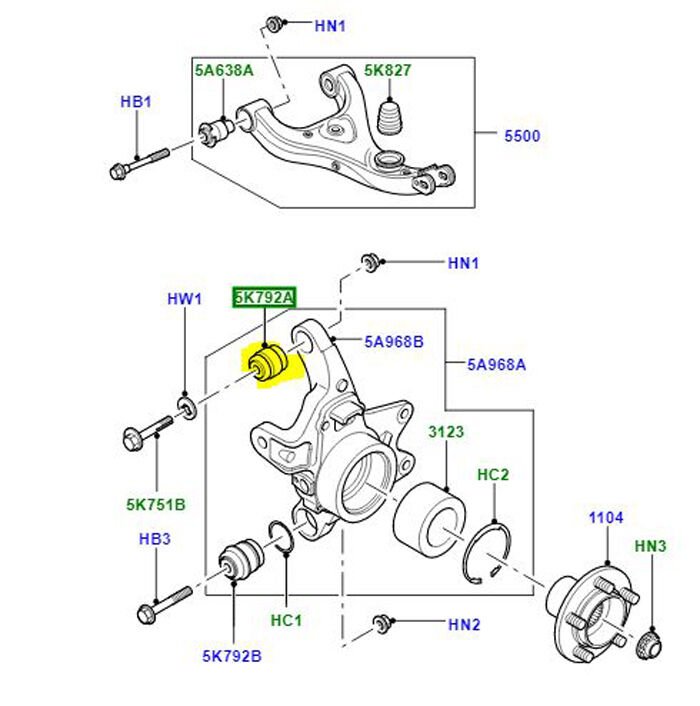 Taşıyıcı Üst Burcu Arka-Rhf000260-/Range Rover New 2
