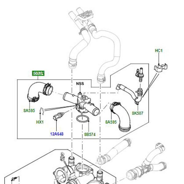 Su Çıkış Dirseği Üst-Lr022690-4.4 Dizel/Range Rover New 2