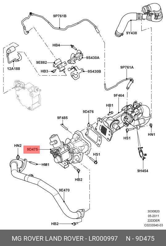Egr Valfi-Lr000997 A-Aj811155 (Jaguar)-2.2/Freelander 2
