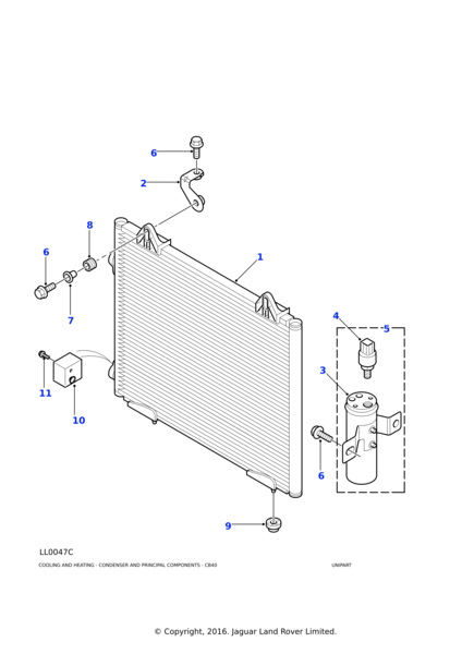 Klima Radyatörü (Kurutuculu)-Jrb500080 K-Jrb101070-Jrb000110-Jrb500070-Td4/Freelander 1