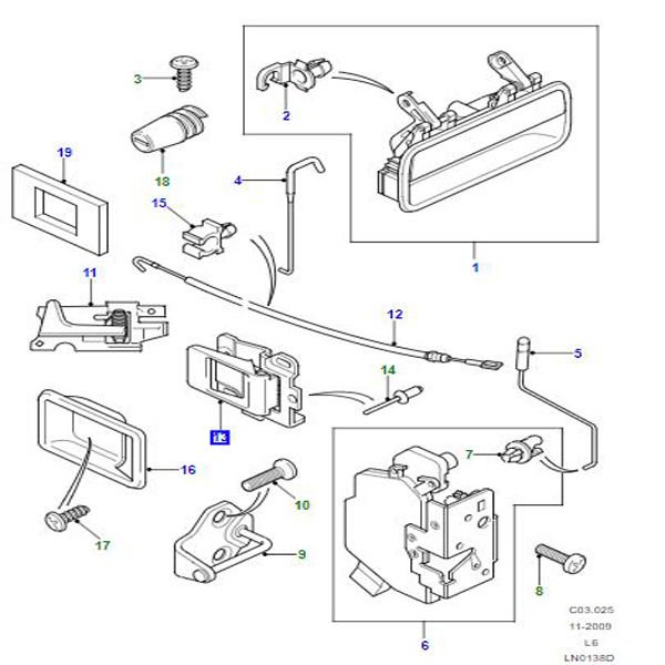 Kapı İç Açma Kolu Ön Sağ-Alr8180Pma-/Freelander 1