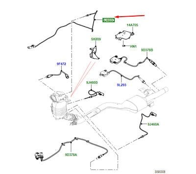 Egzoz Gazı Sıcaklık Sensörü-LR091862-T2H11066 (JAGUAR)-Range Rover Velar