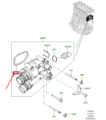 Termostat Kapak Contası-Lr004161 E-C2S46483 (Jaguar)-/Freelander 2