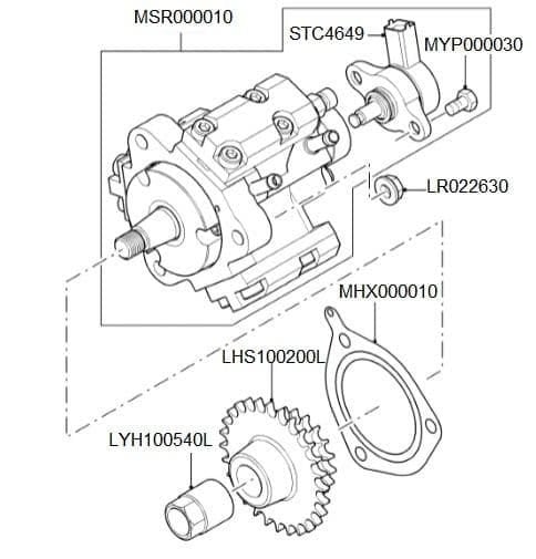 Mazot Pompa Contası-Mhx000010 B-Mhx100190-Td4 - 3.0/Freelander 1-Range Rover New 2