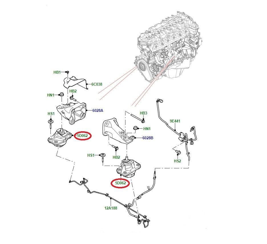 Motor Takozu (R-L)-LR146350-NEW DEFENDER