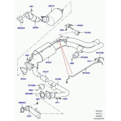 Egzoz Manifold Contası Sol-Lr022779-4.4 Dizel/Range Rover New 2