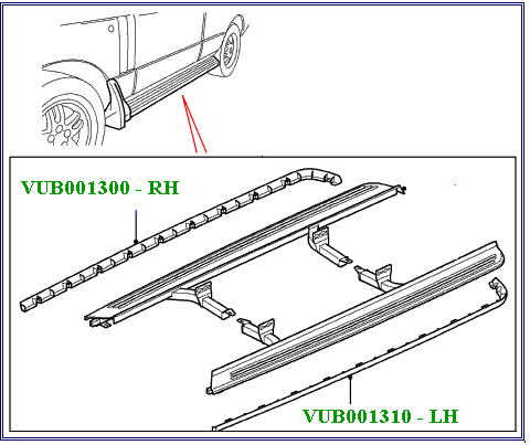 Basamak Yan Bakaliti Sağ-Vub001300 E-/Range Rover New 2
