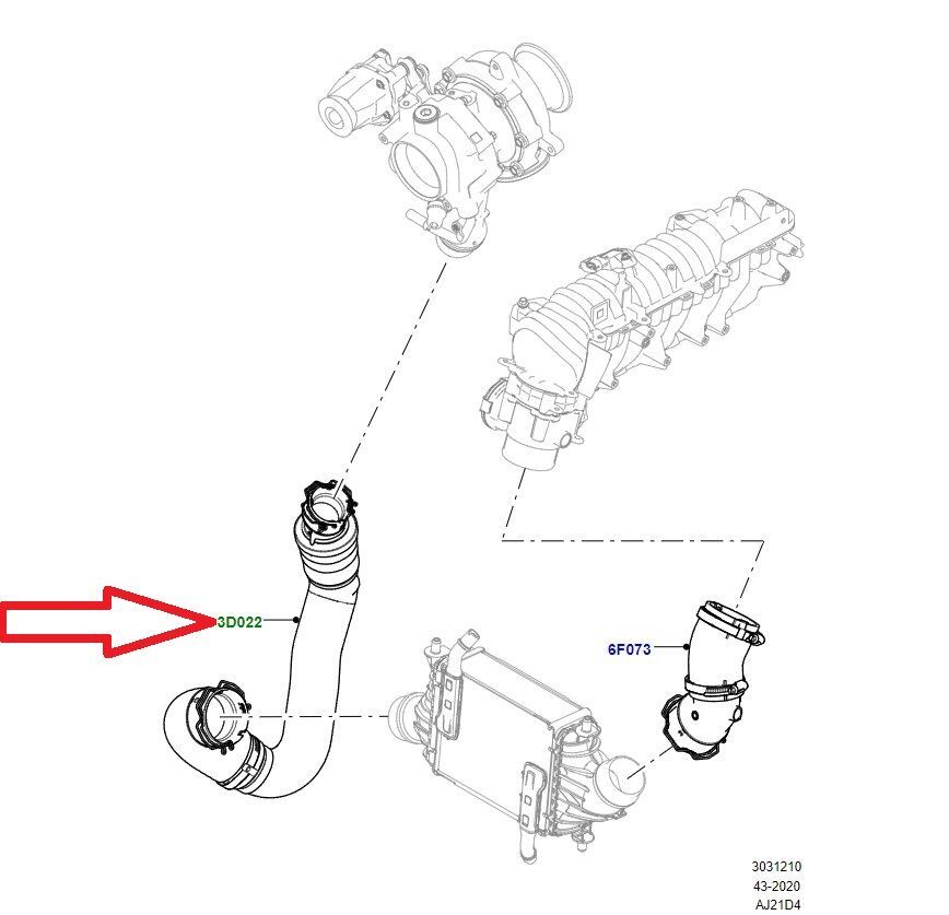 İntercooler Hortumu-LR141678-T2H43041 (JAGUAR)-Range Rover Velar