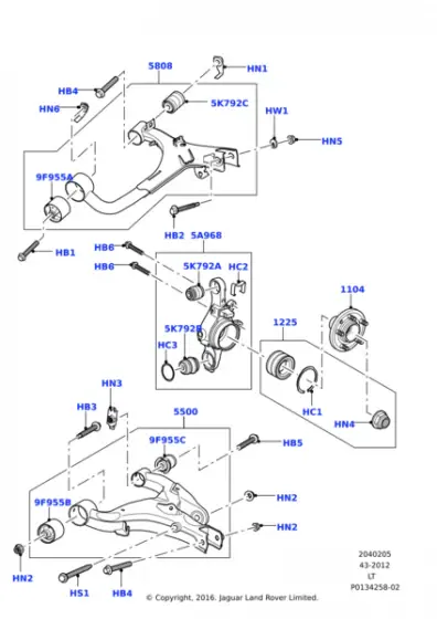 Arka Salıncak Üst Komple Sol-Lr010527 D-Lr063718-Rgg500510-Rgg500293-Rgg500292-/Range Rover Sport