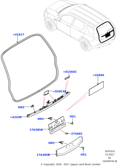 Bagaj Fitili-Lr079670-Lr075881-/Discovery Sport