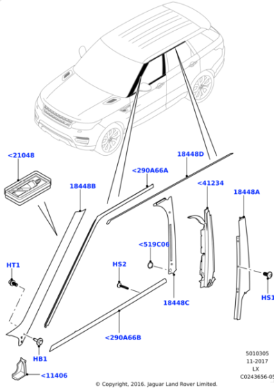 Direk Kaplaması Ön Sağ-Lr076514 E-Lr054327 - Lr05297-/Range Rover Sport