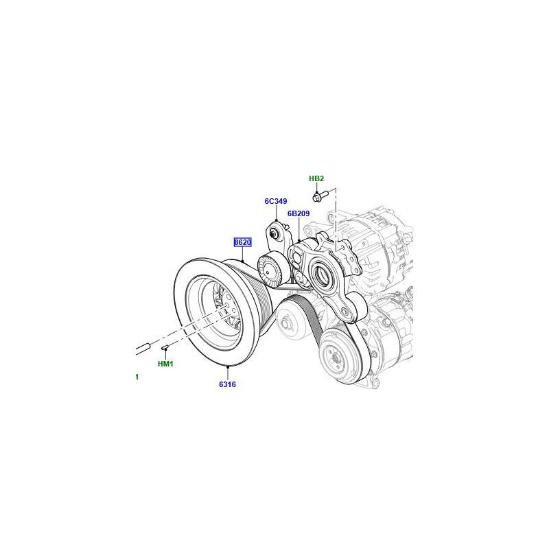 Vantilatör Kayışı-Lr141491-3.0 Dizel/Range Rover New