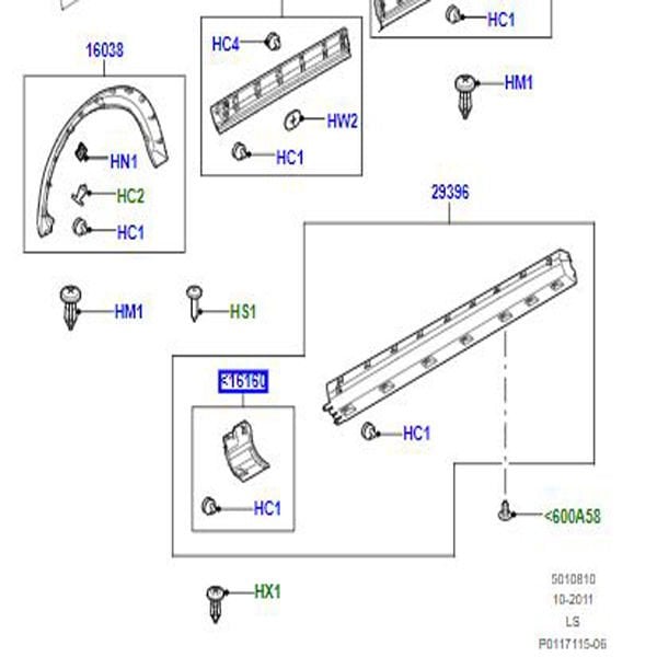 Ön Çamurluk Alt Etek Kaplama Sağ-Dgp000162Pcl R-/Discovery 3-4