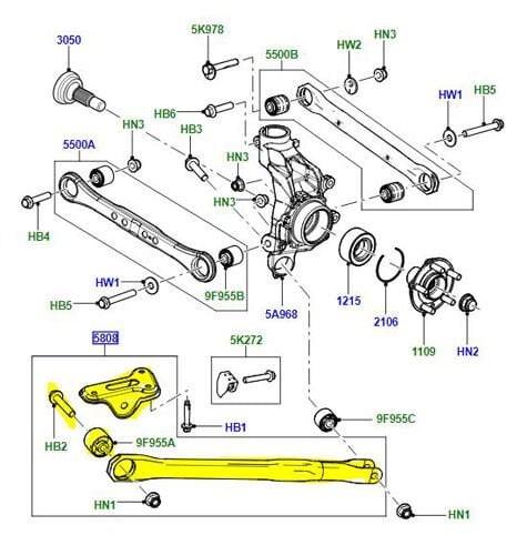 Arka Süspansiyon Kolu Alt Sol-Lr001176 T-/Freelander 2