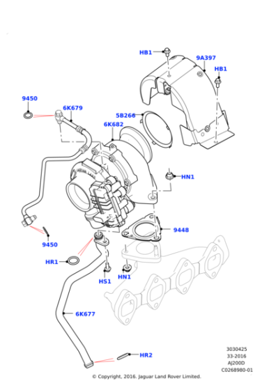 Turbo Yağ Besleme Borusu-LR081640-Range Rover Velar