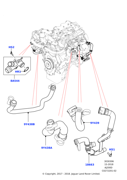 Radyatör Üst Braket ( Oringi )-Lr097266-Jde39616 (Jaguar)-2.0 Dizel/Range Rover Range Rover Velar