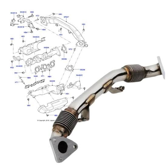 Egzoz Manifold Borusu-Lr038751 L-Lr029141-Lr032061-Lr013302-Jde31279-Jde8975-Jde26938 (Jaguar)-3.0/Range Rover Sport-Range Rover New 2