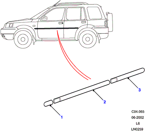 Kapı Yan Bandı Arka-Stc7868-/Freelander 1