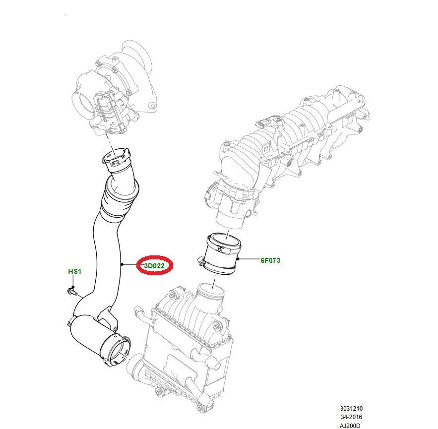 İntercooler Turbo Hortumu-Lr082432-2.0 Dizel/Discovery 5