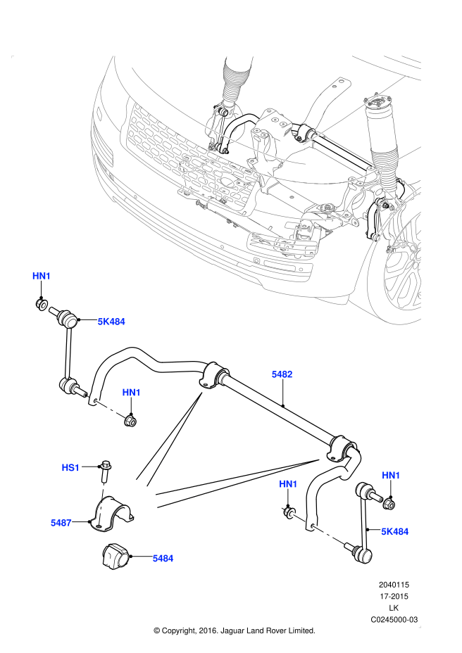 Viraj Askı Rotu Ön ( R-L )-Lr035489 A.-/Range Rover Sport-Range Rover New